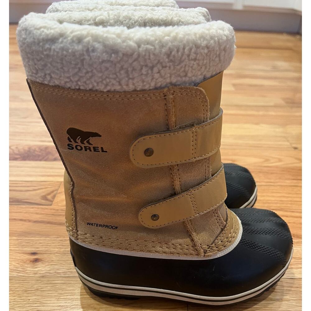 Sorel Kid's Size 12, 1964 PAC STRAP, Black and Tan, Insulated Snow Boots